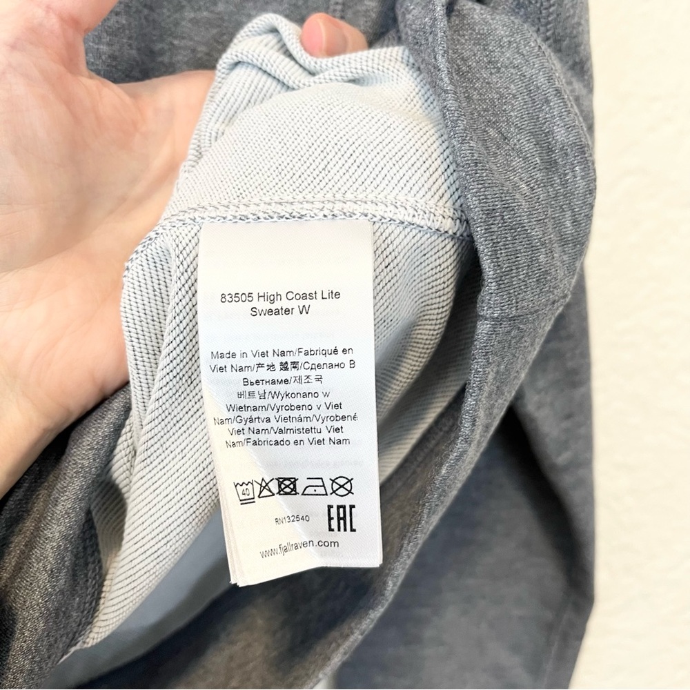 Fjallraven Pullover Top High Coast Light Sweater Gray Medium M - Picture 7 of 9